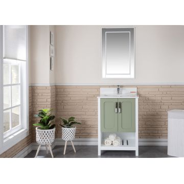 Set mobilier de baie (2 piese) Yampa 24 - Green, Verde, 60x86x54 cm