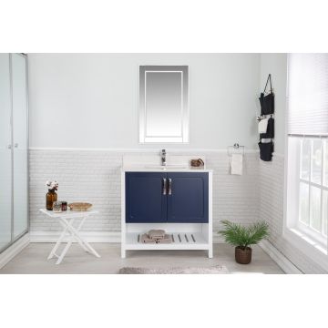 Set mobilier de baie (2 piese) Yampa 36 - DarkBlue, Albastru inchis, 90x86x54 cm