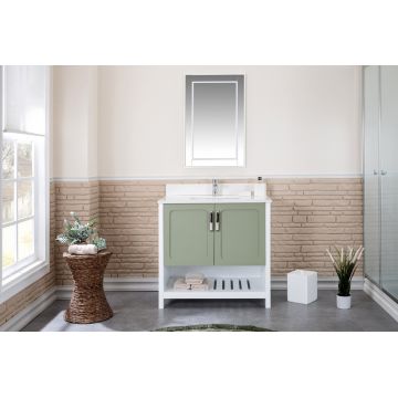 Set mobilier de baie (2 piese) Yampa 36 - Green, Verde, 90x86x54 cm