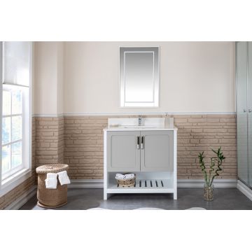 Set mobilier de baie (2 piese) Yampa 36 - Grey, Gri, 90x86x54 cm