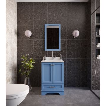 Set mobilier de baie (2 piese) Yellowstone 24 - Blue, Albastru, 60x86x54 cm