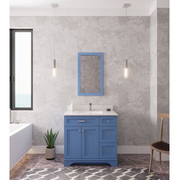 Set mobilier de baie (2 piese) Yellowstone 36 - Blue, Albastru, 90x86x54 cm