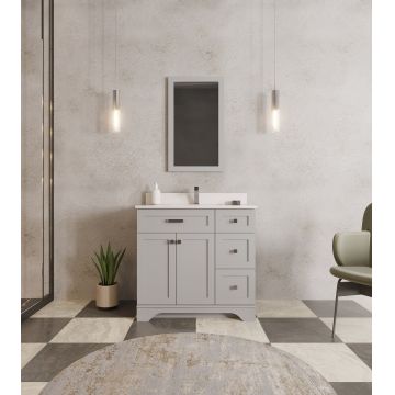 Set mobilier de baie (2 piese) Yellowstone 36 - Grey, Gri, 90x86x54 cm