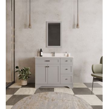 Set mobilier de baie (2 piese) Yellowstone 42 - Grey, Gri, 105x86x54 cm
