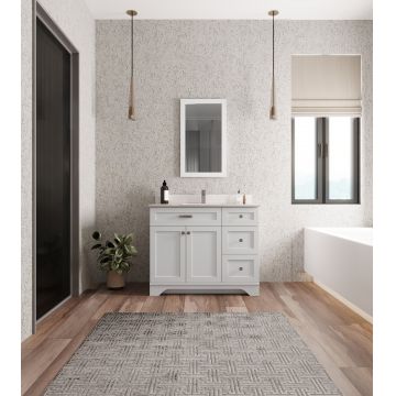Set mobilier de baie (2 piese) Yellowstone 42 - White, Alb, 105x86x54 cm