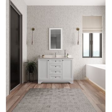 Set mobilier de baie (2 piese) Yellowstone 48 - White, Alb, 120x86x54 cm