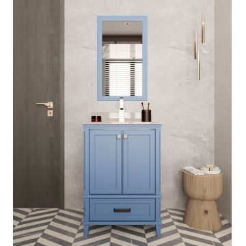 Set mobilier de baie (2 piese) Yukon 24 - Blue, Albastru, 60x86x54 cm