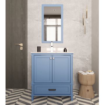 Set mobilier de baie (2 piese) Yukon 30 - Blue, Albastru, 75x86x54 cm