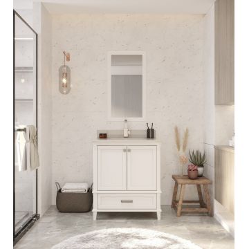 Set mobilier de baie (2 piese) Yukon 30 - White, Alb, 75x86x54 cm