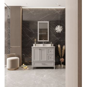 Set mobilier de baie (2 piese) Yukon 36 - Grey, Gri, 90x86x54 cm
