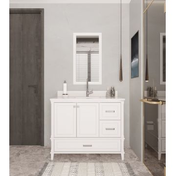 Set mobilier de baie (2 piese) Yukon 42 - White, Alb, 105x86x54 cm