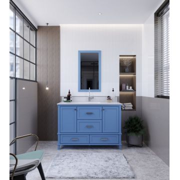 Set mobilier de baie (2 piese) Yukon 48 - Blue, Albastru, 120x86x54 cm