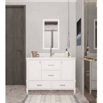 Set mobilier de baie (2 piese) Yukon 48 - White, Alb, 120x86x54 cm
