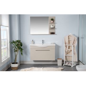 Set mobilier de baie (3 piese) Arches 100 - Tan, Crem, 100x58x47 cm