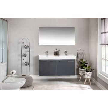 Set mobilier de baie (3 piese) Carlsbad 120 - Grey, Gri, 120x53x48 cm