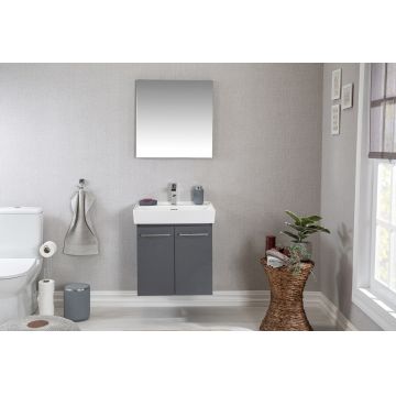 Set mobilier de baie (3 piese) Carlsbad 60 - Grey, Gri, 60x53x48 cm