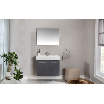 Set mobilier de baie (3 piese) Carlsbad 80 - Grey, Gri, 80x53x48 cm