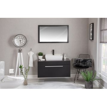 Set mobilier de baie (3 piese) Crater 100 - Black, Negru, 50x100x50 cm