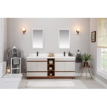 Set mobilier de baie (3 piese) Echo 72 - Cream, Crem, 180x86x54 cm
