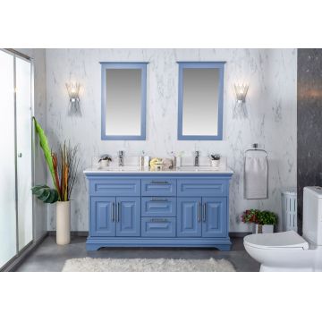 Set mobilier de baie (3 piese) Huron 60 - Blue, Albastru, 150x86x54 cm