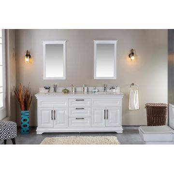 Set mobilier de baie (3 piese) Huron 72 - White, Alb, 180x86x54 cm