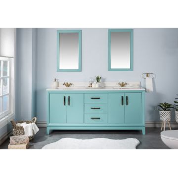 Set mobilier de baie (3 piese) Michigan 72 - Turquoise, Turcoaz, 180x86x54 cm