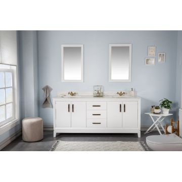 Set mobilier de baie (3 piese) Michigan 72 - White, Alb, 180x86x54 cm