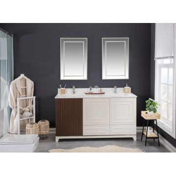 Set mobilier de baie (3 piese) Ohio 60 - Cream, Crem, 150x86x54 cm