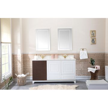 Set mobilier de baie (3 piese) Ohio 60 - White, Alb, 150x86x54 cm