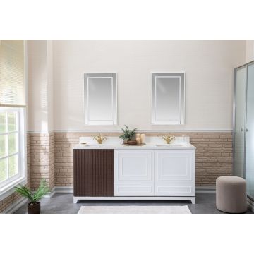 Set mobilier de baie (3 piese) Ohio 72 - White, Alb, 180x86x54 cm