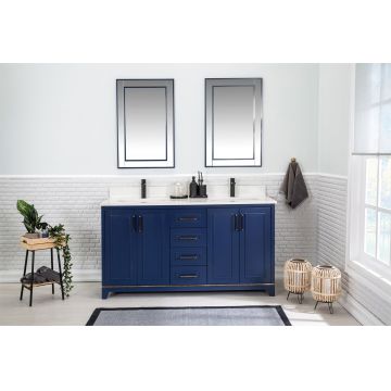 Set mobilier de baie (3 piese) Ontario 60 - DarkBlue, Albastru inchis, 150x86x54 cm