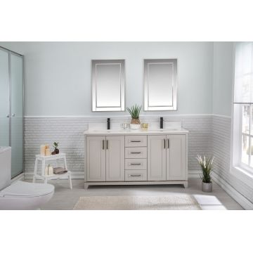 Set mobilier de baie (3 piese) Ontario 60 - Grey, Gri, 150x86x54 cm