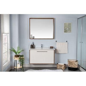 Set mobilier de baie (3 piese) Sahra 100 - Cream, Crem, 98x56x44 cm