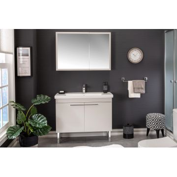 Set mobilier de baie (3 piese) Salda 100 - White, Alb, 100x80x46 cm
