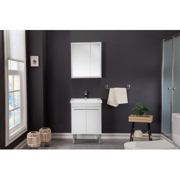 Set mobilier de baie (3 piese) Salda 60 WH - White, Alb, 59x60x45 cm