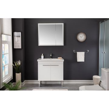 Set mobilier de baie (3 piese) Salda 80 WH - White, Alb, 78x60x45 cm
