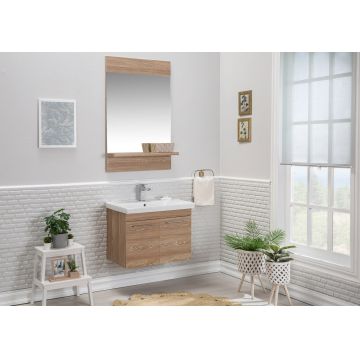 Set mobilier de baie (3 piese) Sequoia 70 - White, Alb, 70x50x49 cm