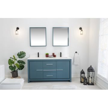 Set mobilier de baie (3 piese) Superior 60 - Blue, Albastru, 150x86x54 cm