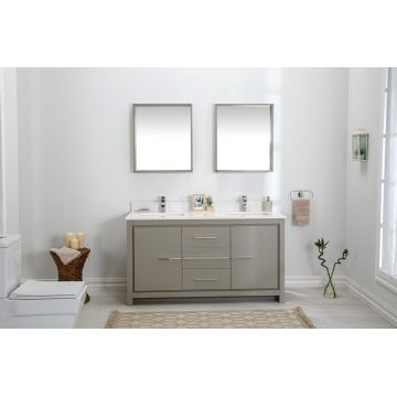 Set mobilier de baie (3 piese) Superior 60 - Grey, Gri, 150x86x54 cm