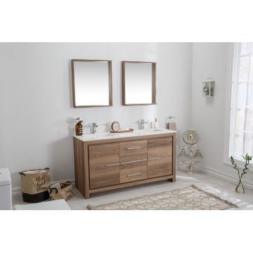 Set mobilier de baie (3 piese) Superior 60 - Walnut, Nuc, 150x86x54 cm