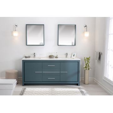 Set mobilier de baie (3 piese) Superior 72 - Blue, Albastru, 180x86x54 cm