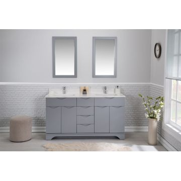 Set mobilier de baie (3 piese) Teton 60 - Grey, Gri, 150x86x54 cm