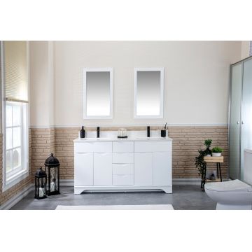 Set mobilier de baie (3 piese) Teton 60 - White, Alb, 150x86x54 cm
