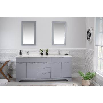 Set mobilier de baie (3 piese) Teton 72 - Grey, Gri, 180x86x54 cm