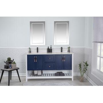 Set mobilier de baie (3 piese) Yampa 60 - DarkBlue, Albastru inchis, 150x86x54 cm