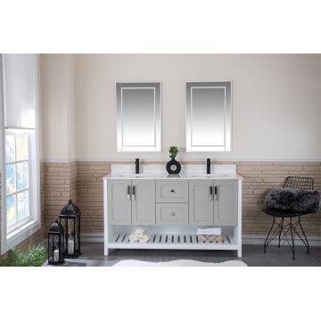 Set mobilier de baie (3 piese) Yampa 60 - Grey, Gri, 150x86x54 cm