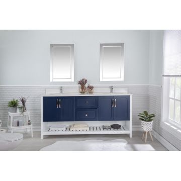 Set mobilier de baie (3 piese) Yampa 72 - DarkBlue, Albastru inchis, 180x86x54 cm