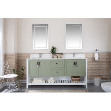 Set mobilier de baie (3 piese) Yampa 72 - Green, Verde, 180x86x54 cm