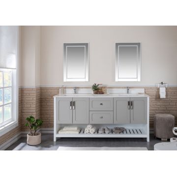 Set mobilier de baie (3 piese) Yampa 72 - Grey, Gri, 180x86x54 cm