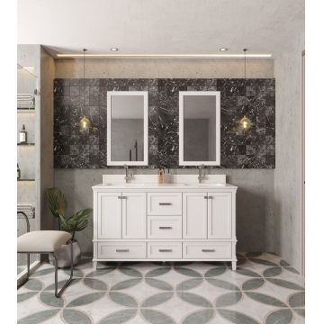 Set mobilier de baie (3 piese) Yukon 60 - White, Alb, 150x86x54 cm